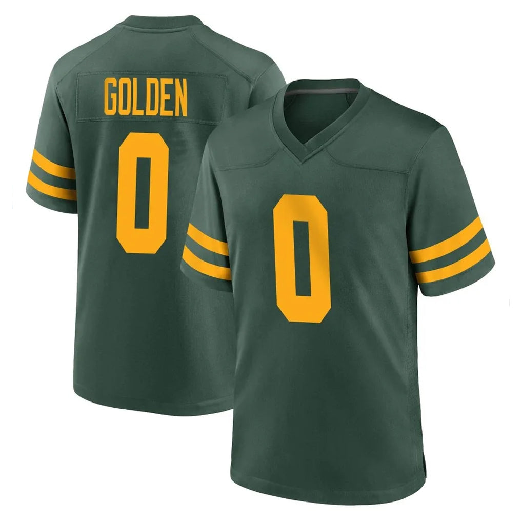 Fenge GB.Packers #0 Matthew Golden Player Green Alternate Home Game Stitched Jerseys