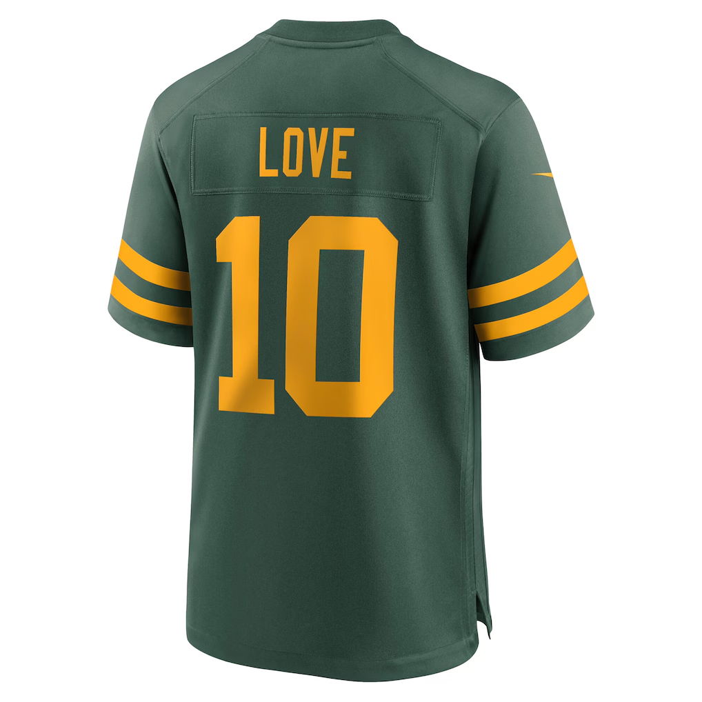 Fenge GB.Packers #10 Jordan Love Green Alternate Game Stitched Jerseys