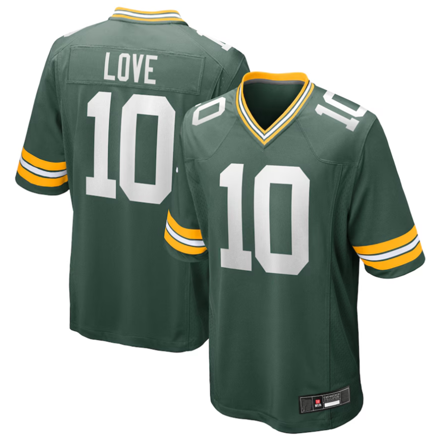 Fenge GB.Packers #10 Jordan Love Player Green Game Stitched Jerseys