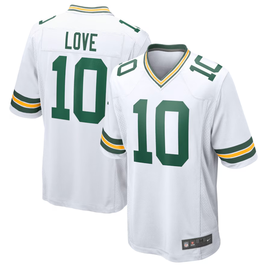 Fenge GB.Packers #10 Jordan Love Player White Replica Game  Stitched Jerseys