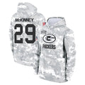 Fenge GB.Packers #29 Xavier McKinney Player Camo Salute To Service Hoodies Game  Stitched Jerseys