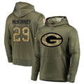 Fenge GB.Packers #29 Xavier McKinney Player Olive Salute to Service Pullover Hoodie Game Stitched Jerseys