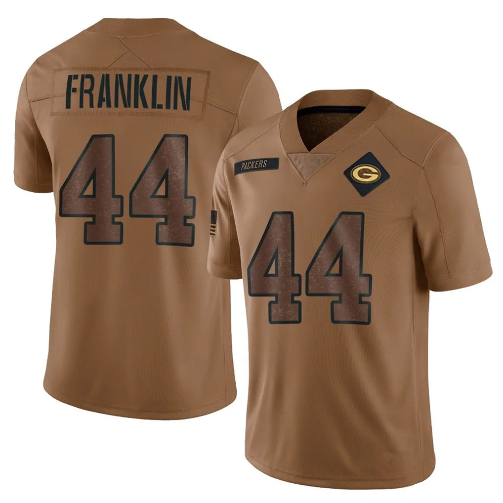 Fenge GB.Packers #44 Zaire Franklin Player Brown Salute To Service Limited Stitched Jerseys