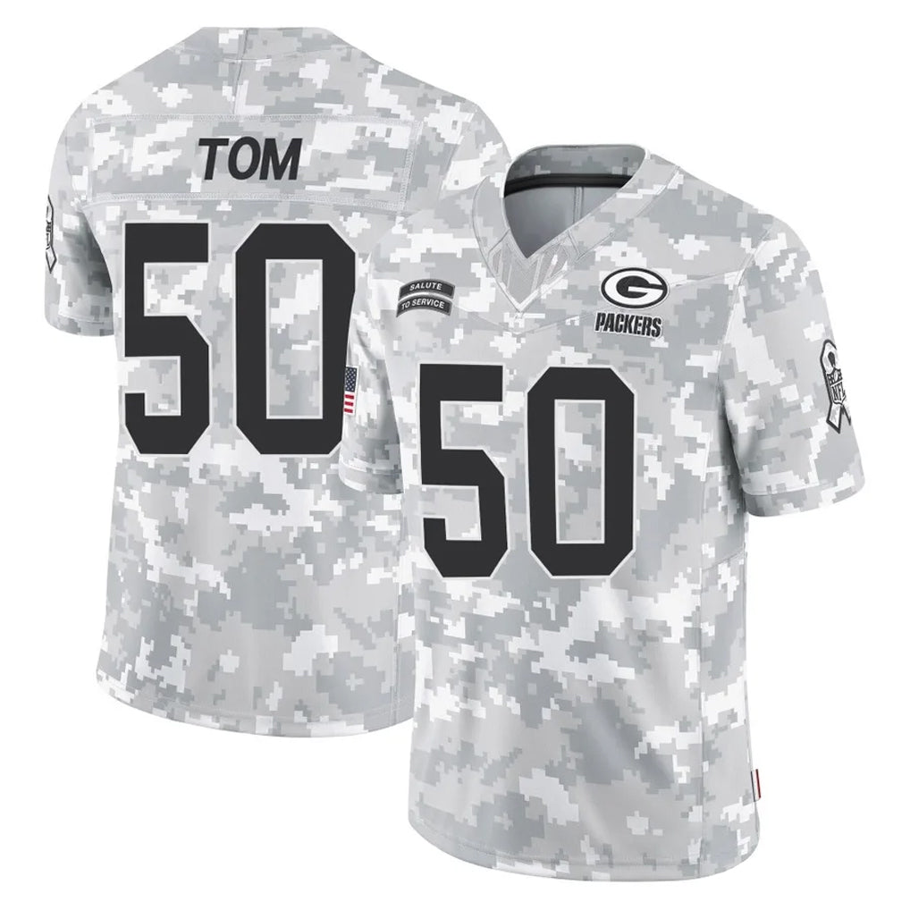 Fenge GB.Packers #50 Zach Tom Player Arctic Camo Salute To Service Limited Stitched Jerseys