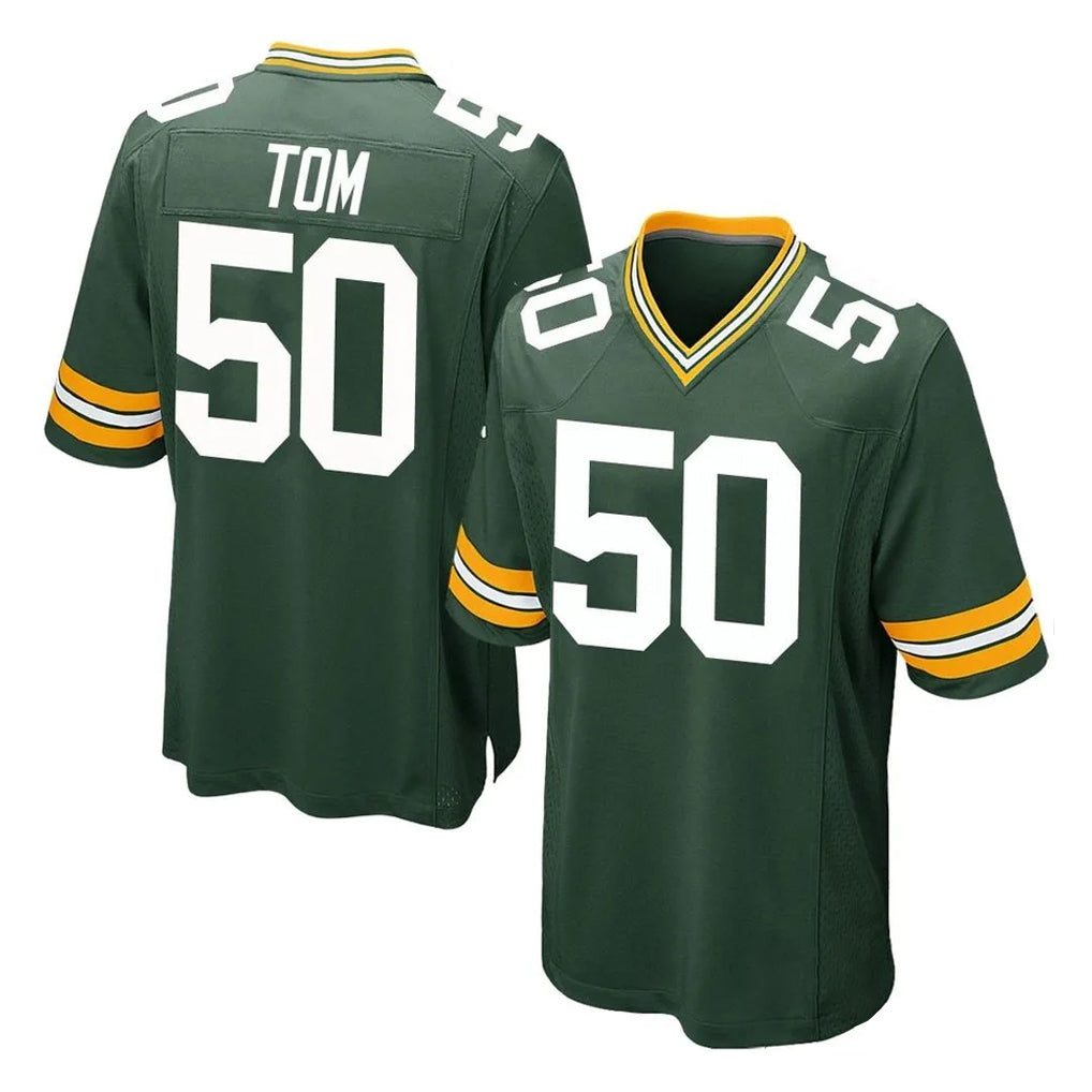 Fenge GB.Packers #50 Zach Tom Player Green Home Game Stitched Jerseys