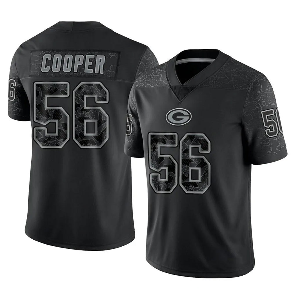 Fenge GB.Packers #56 Edgerrin Cooper Player Black Reflective Limited Home Game Stitched Jerseys
