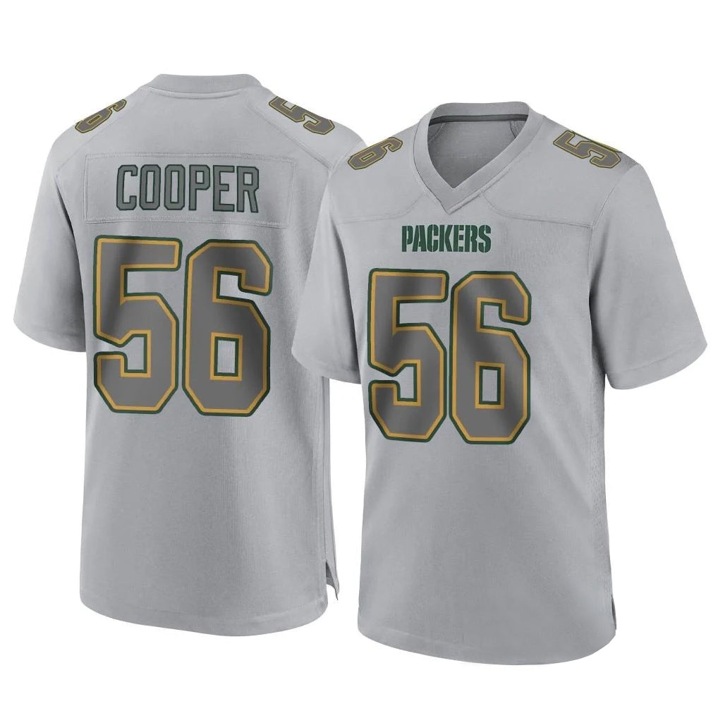Fenge GB.Packers #56 Edgerrin Cooper Player Gray Atmosphere Fashion Home Game Stitched Jerseys