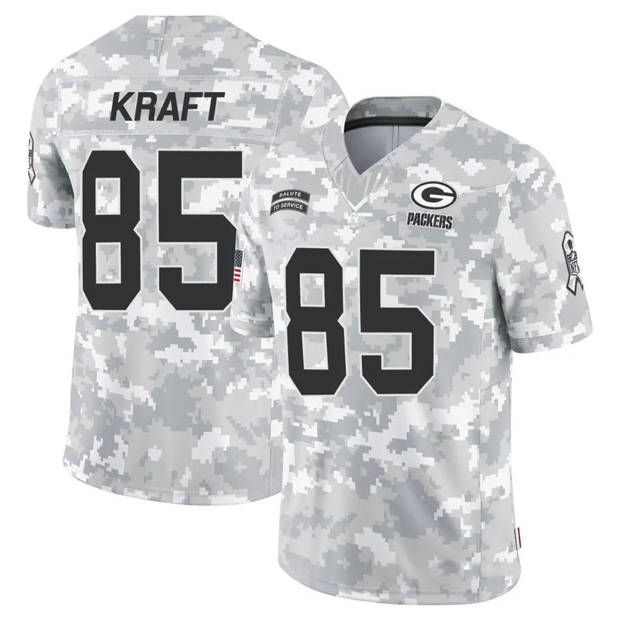 Fenge GB.Packers #85 Tucker Kraft Player Arctic Camo Salute to Service Stitched Jerseys