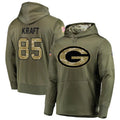 Fenge GB.Packers #85 Tucker Kraft Player Olive Salute to Service Pullover Hoodie Game Stitched Jerseys