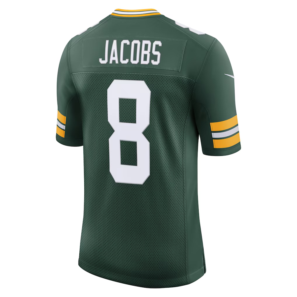 Fenge GB.Packers #8 Josh Jacobs Green Vapor Untouchable Stitched Limited Jerseys