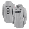 Fenge GB.Packers #8 Josh Jacobs Player Gray Salute to Service Hoodies Game Stitched Jerseys