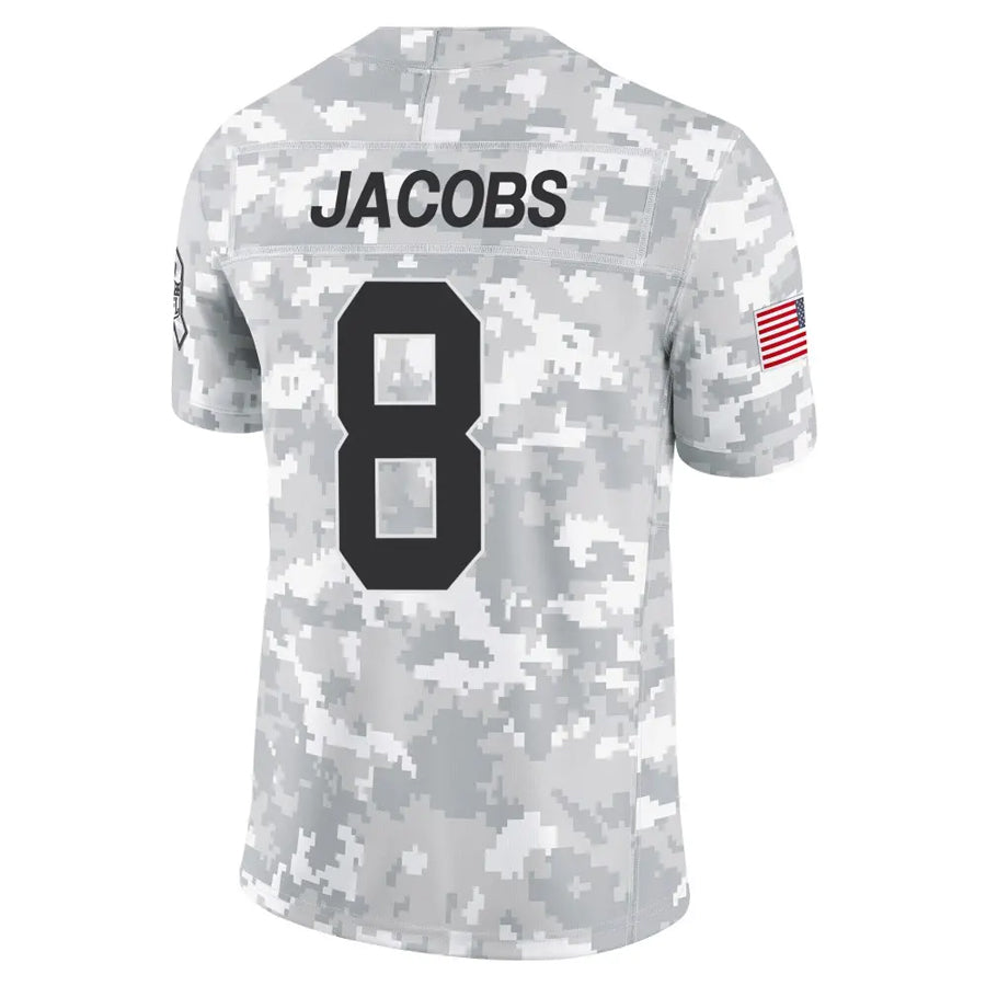 Fenge GB.Packers #8 Josh Jacobs Player Limited Arctic Camo Salute to Service Stitched Jerseys