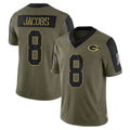 Fenge GB.Packers #8 Josh Jacobs Player Olive Salute To Service Limited Game Stitched Jerseys