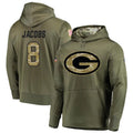 Fenge GB.Packers #8 Josh Jacobs Player Olive Salute to Service Pullover Hoodie Game Stitched Jerseys