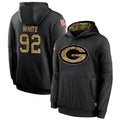 Fenge GB.Packers #92 Reggie White Player Black Salute To Service Hoodies Game Stitched Jerseys