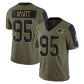 Fenge GB.Packers #95 Devonte Wyatt Player Olive Salute To Service Limited Game Stitched Jerseys