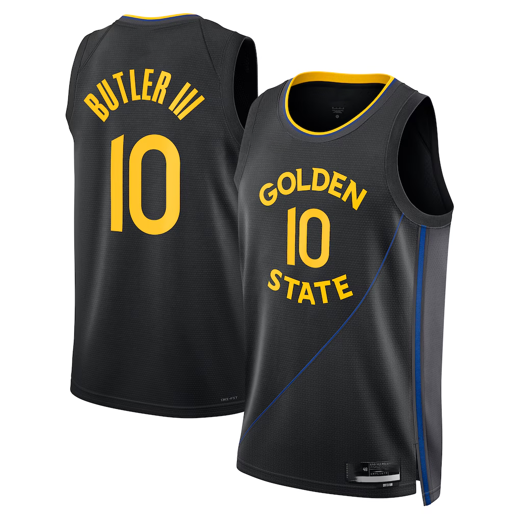 Fenge G.State Warriors #10 Jimmy Butler III Jordan Brand Black Swingman Jerseys - Statement Edition