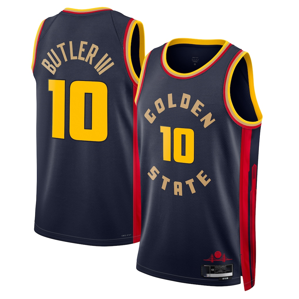 Fenge G.State Warriors #10 Jimmy Butler III Navy Swingman Jerseys - City Edition