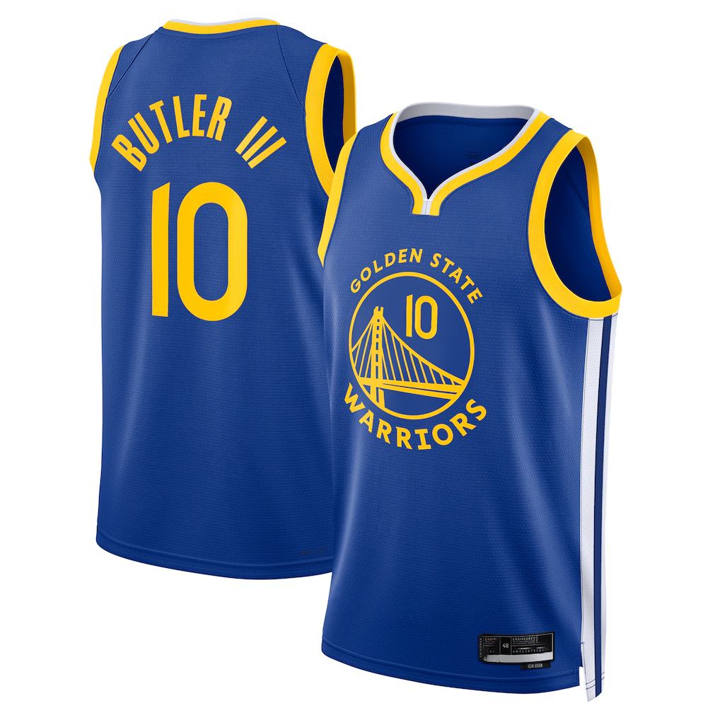 Fenge G.State Warriors #10 Jimmy Butler III Royal Swingman Jerseys - Icon Edition