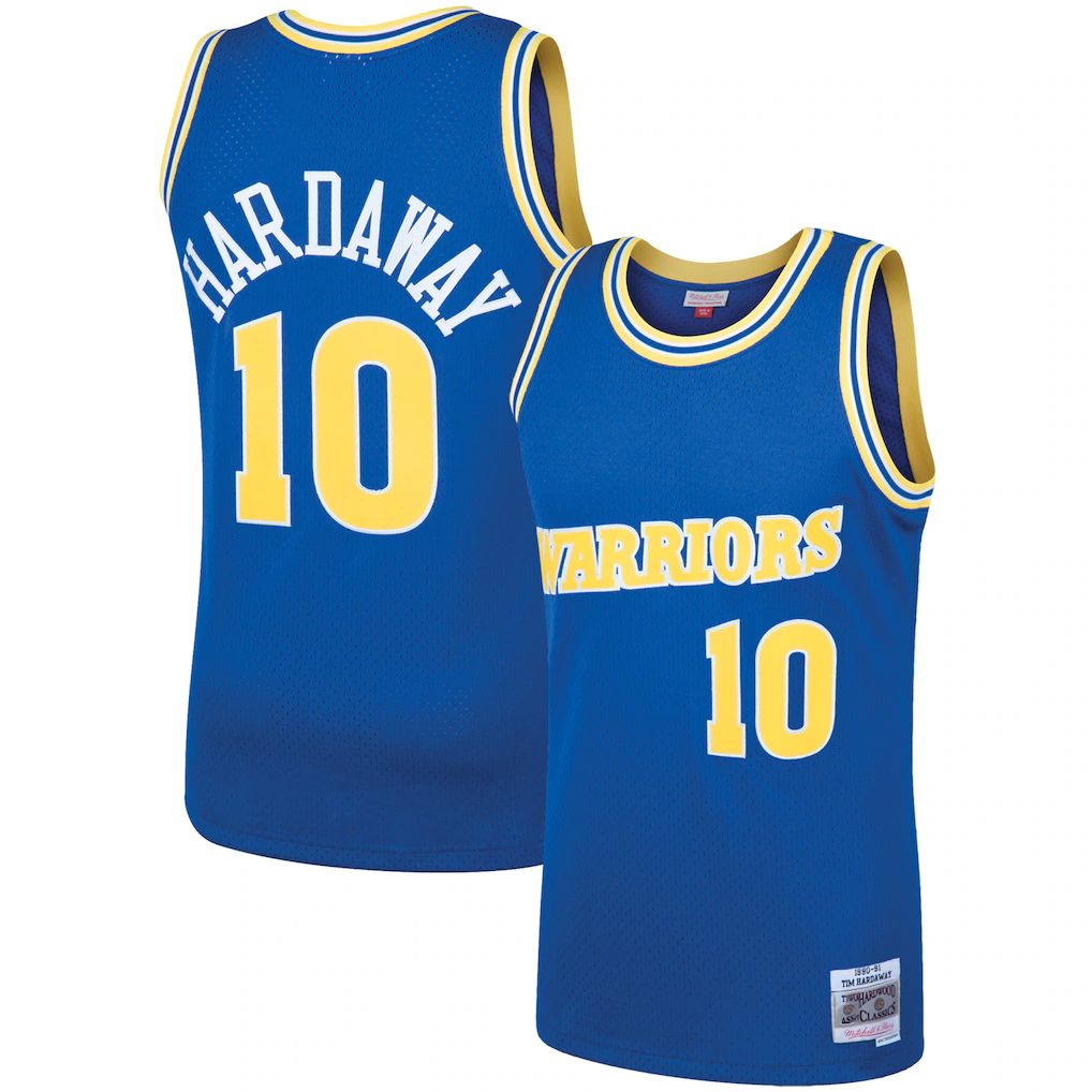 Fenge G.State Warriors #10 Tim Hardaway Mitchell & Ness Royal 199091 Hardwood Classics Swingman Jerseys