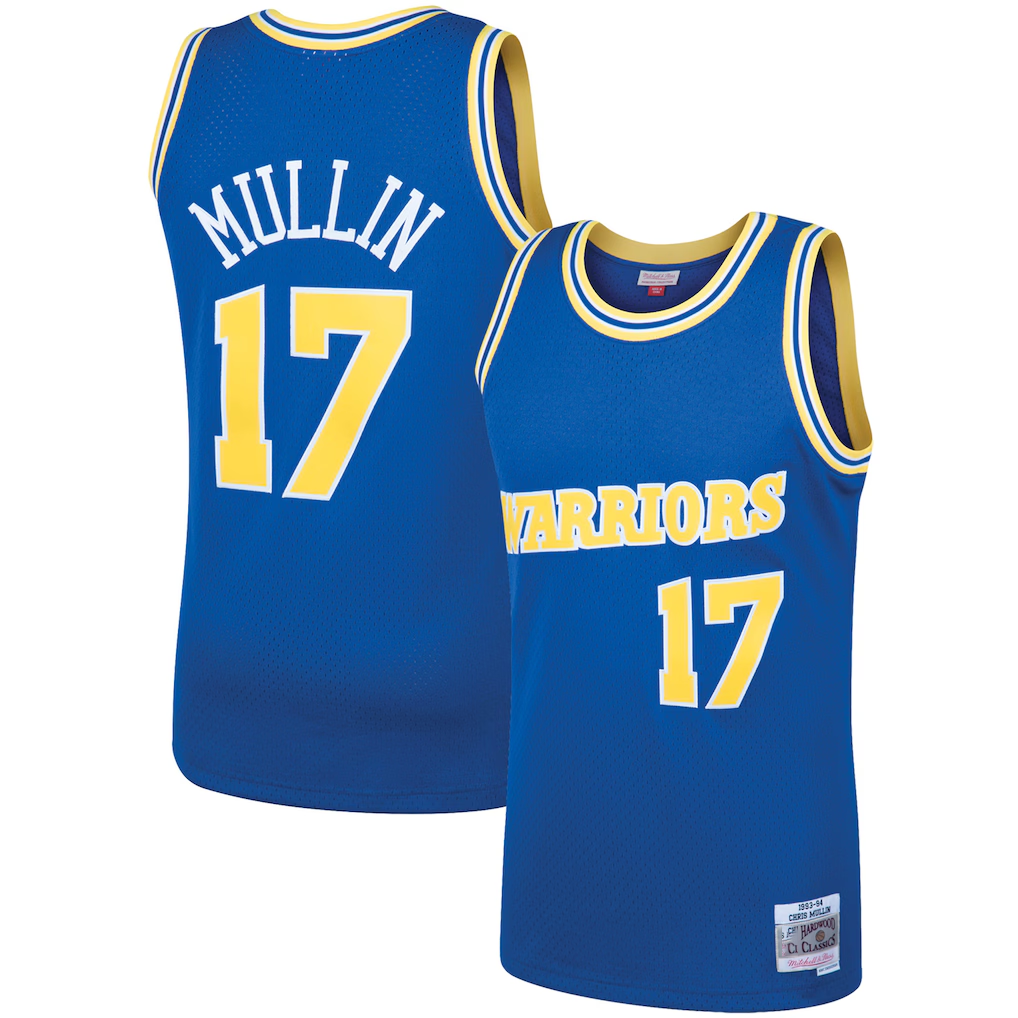 Fenge G.State Warriors #17 Chris Mullin Mitchell & Ness Royal 199394 Hardwood Classics Swingman Jerseys