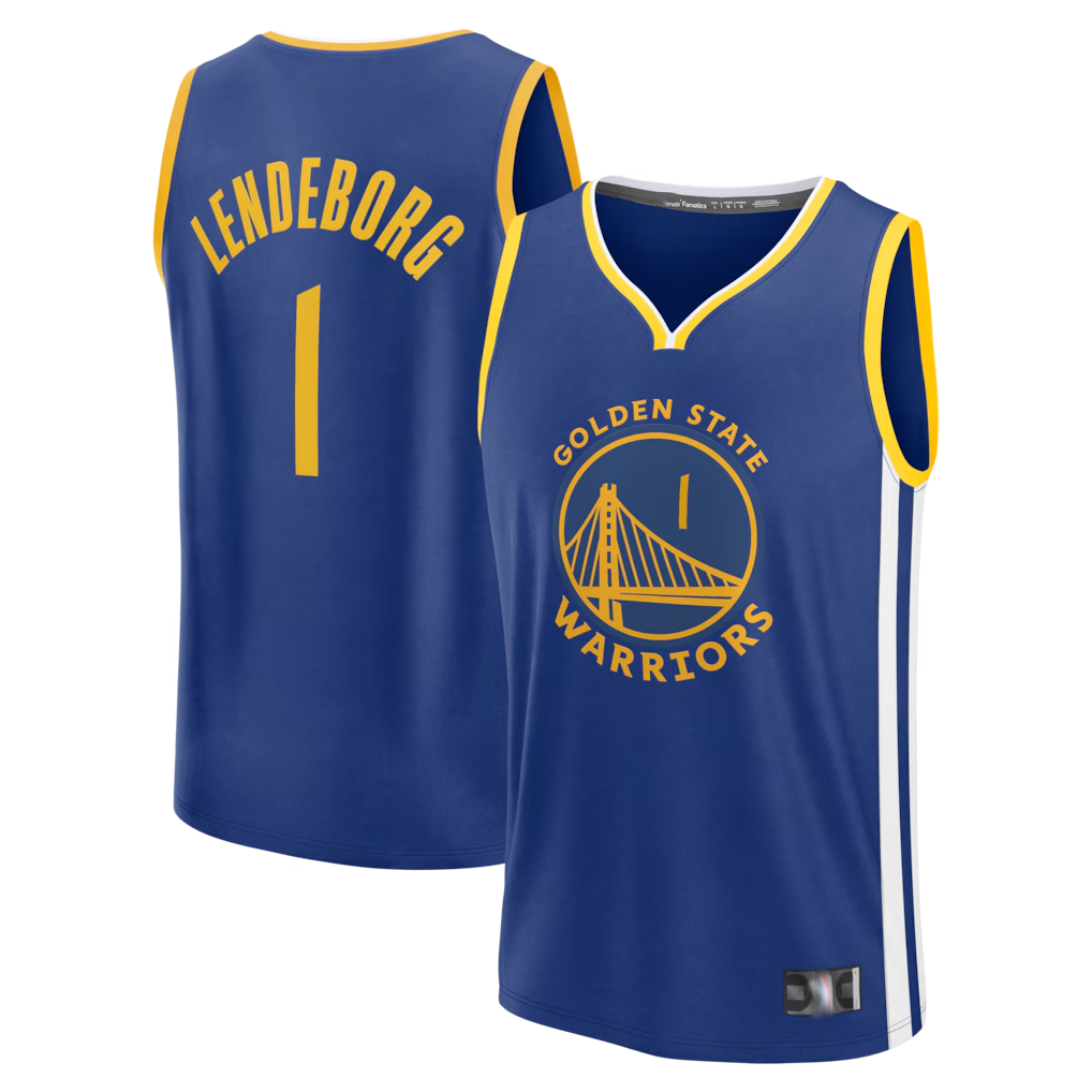 Fenge G.State Warriors #1 Yaxel Lendeborg Royal 2026  Draft First Round Pick Fast Break Jerseys - Icon Edition