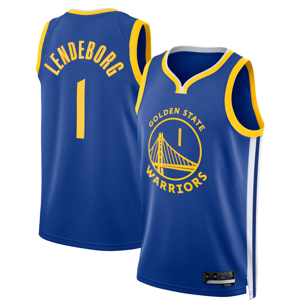 Fenge G.State Warriors #1 Yaxel Lendeborg Royal Swingman Jerseys - Icon Edition