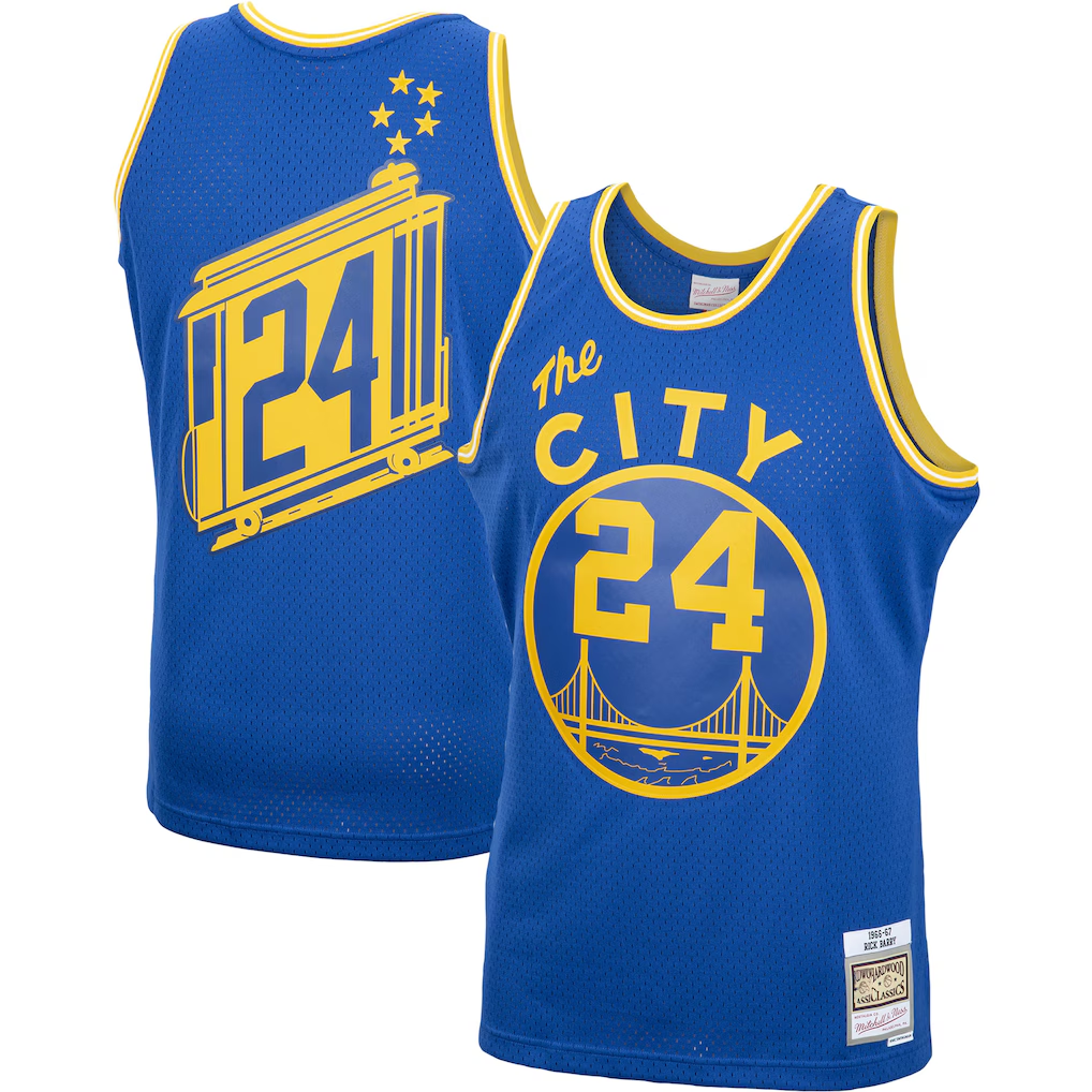 Fenge G.State Warriors #24 Rick Barry Mitchell & Ness Royal 1966-67 Hardwood Classics Swingman Jerseys
