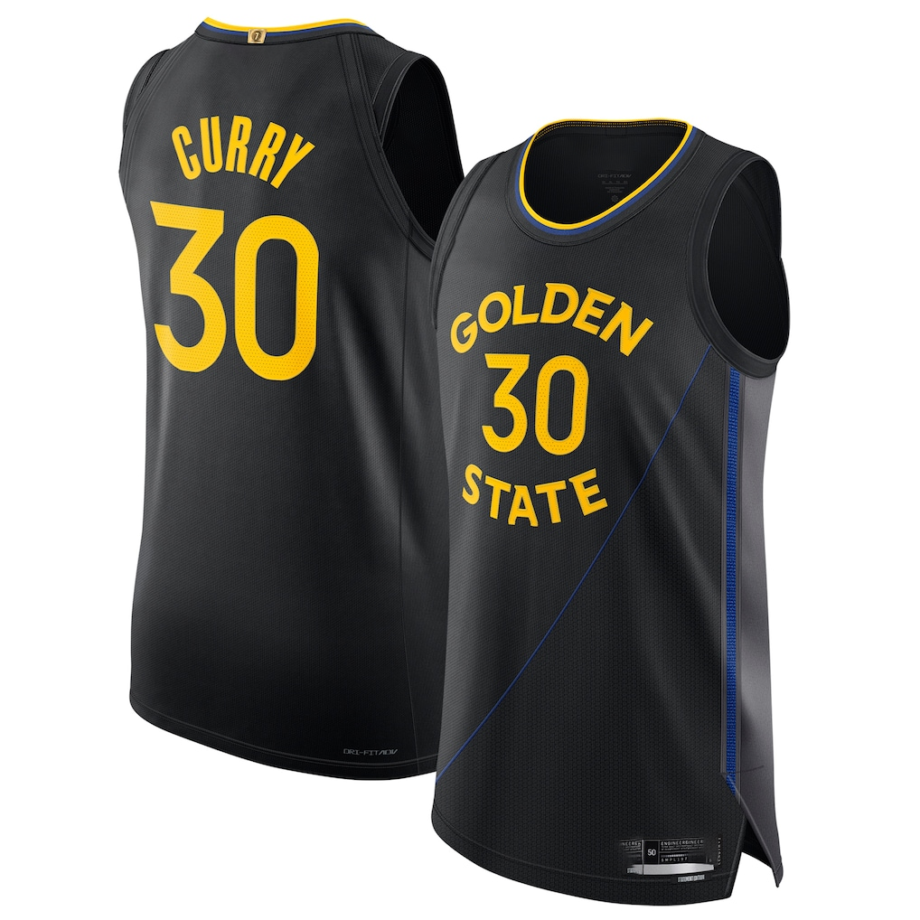 Fenge G.State Warriors #30 Stephen Curry Black 202425 Authentic Jerseys - Statement Edition