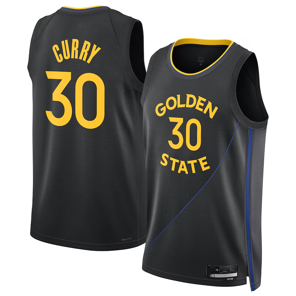 Fenge G.State Warriors #30 Stephen Curry Black 202425 Swingman Jerseys - Statement Edition