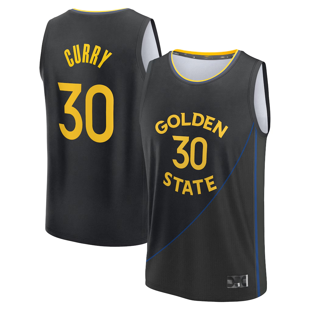 Fenge G.State Warriors #30 Stephen Curry Black Fast Break Replica Player Jerseys - Statement Edition