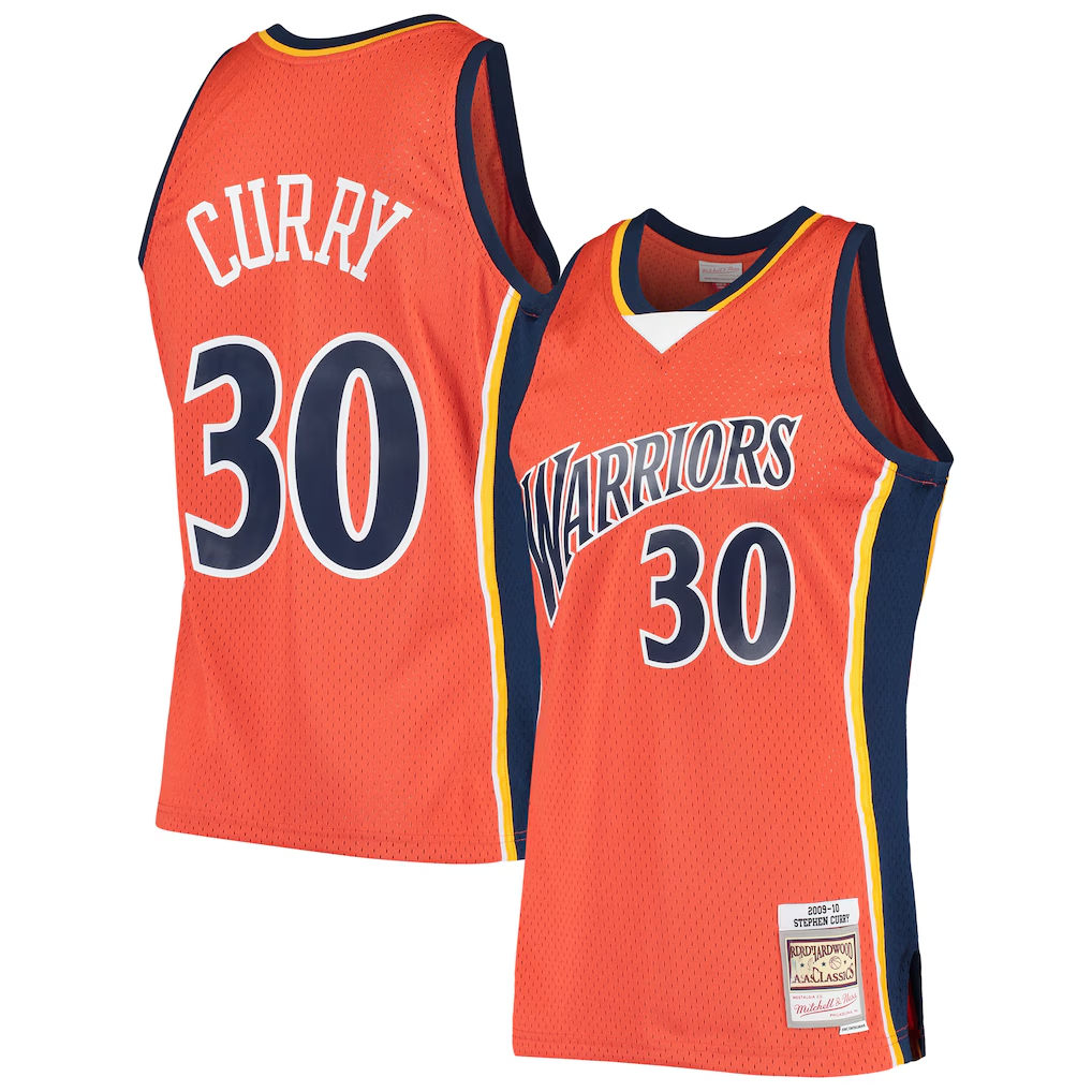 Fenge G.State Warriors #30 Stephen Curry Mitchell & Ness Orange Hardwood Classics Swingman Jerseys