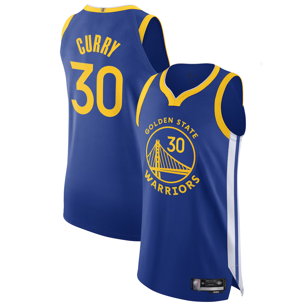 Fenge G.State Warriors #30 Stephen Curry Royal Authentic Jerseys - Icon Edition