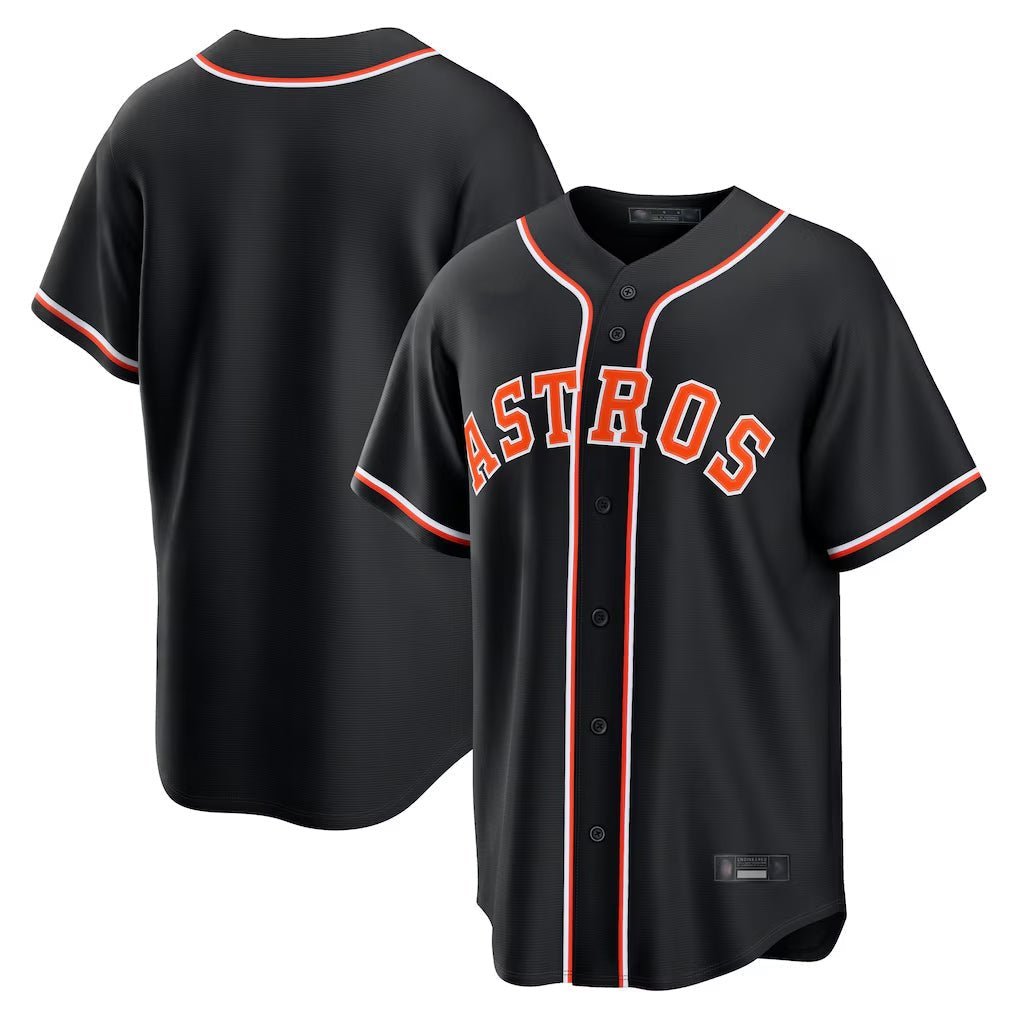 Fenge H.Astros Black Fashion Out Home Game Blank Player Stitched Jerseys