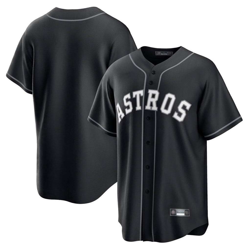 Fenge H.Astros Black Home Game Blank Player Stitched Jerseys