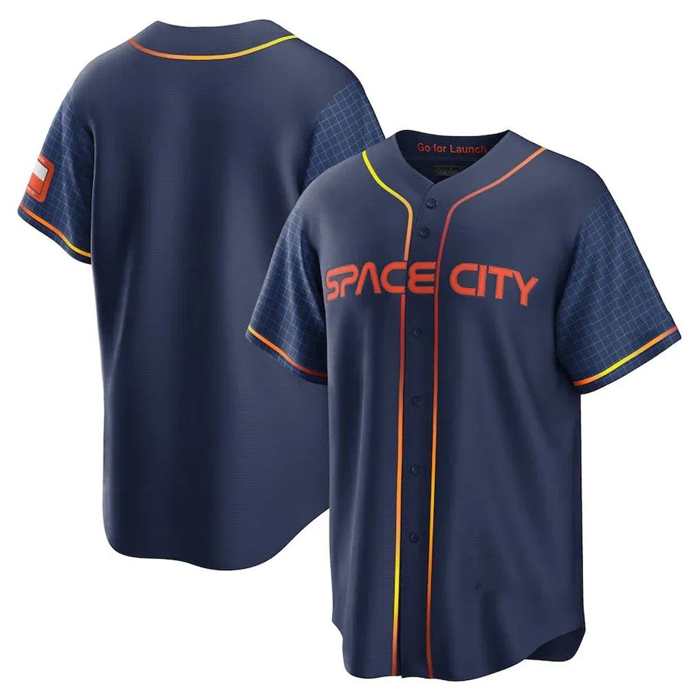 Fenge H.Astros Navy City Connect Home Game Blank Player Stitched Jerseys