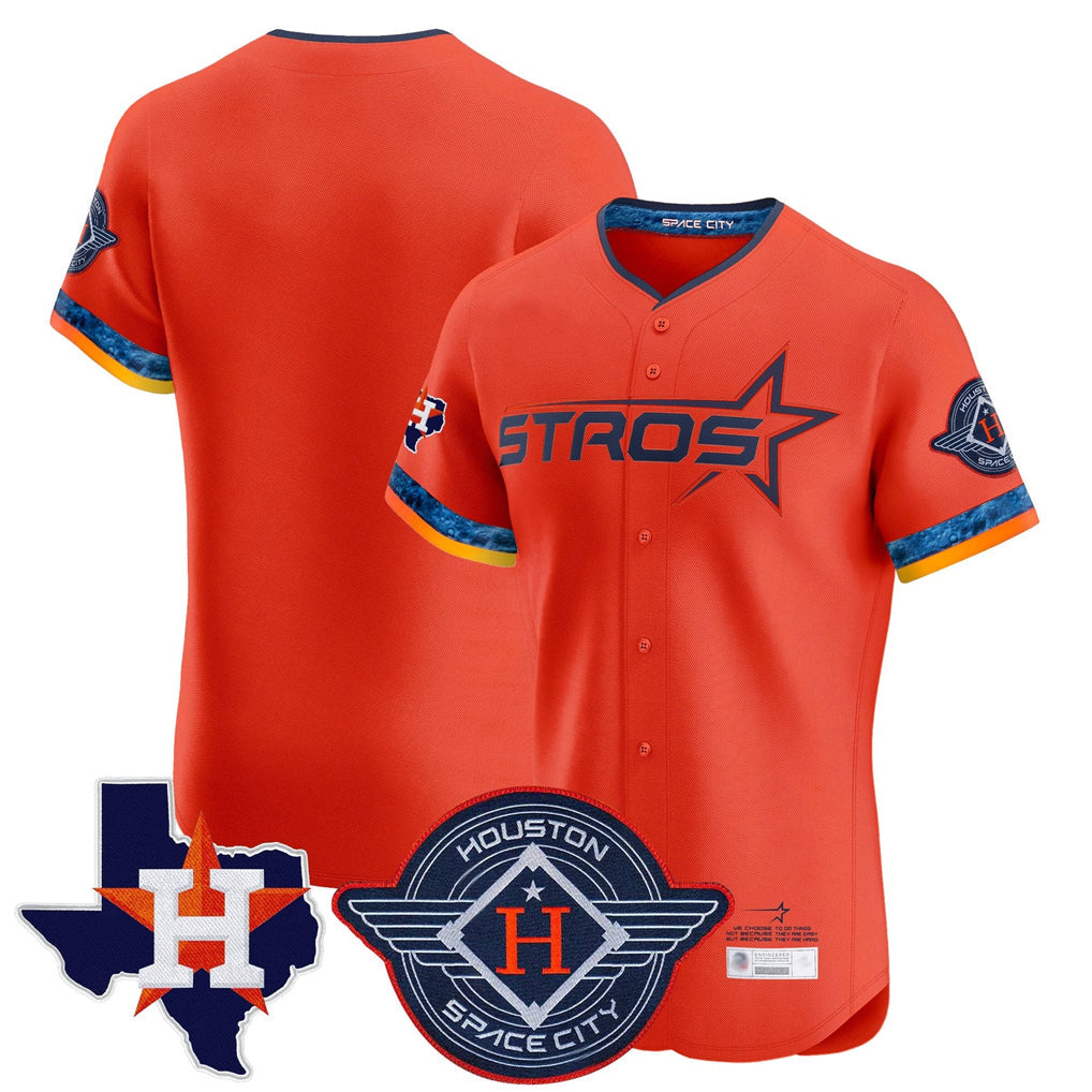 Fenge H.Astros Orange City Connect Texas Patch Vapor Premier Blank Player Limited Elite Home Stitched Jerseys