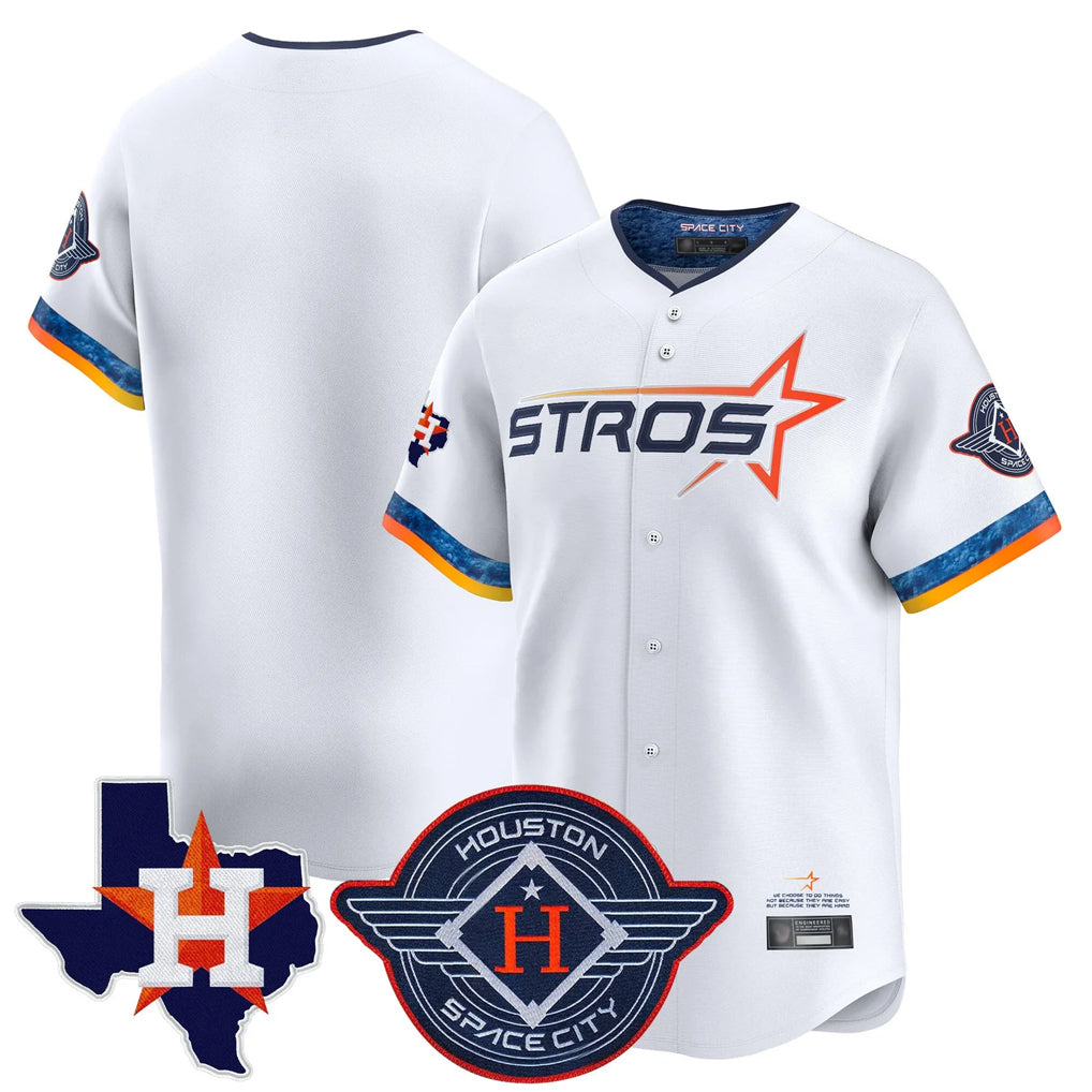 Fenge H.Astros White City Connect Texas Patch Vapor Premier Blank Player Limited Home Stitched Jerseys