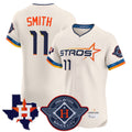 Fenge H.Astros #11 Cam Smith Player Cream City Connect Texas Patch Vapor Premier Limited Elite Home Stitched Jerseys