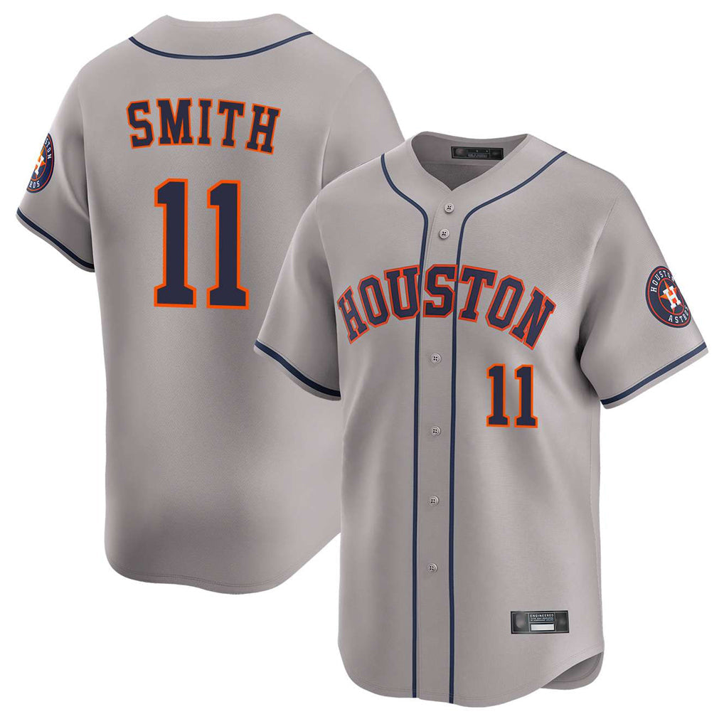 Fenge H.Astros #11 Cam Smith Player Gray Home Limited Stitched Jerseys