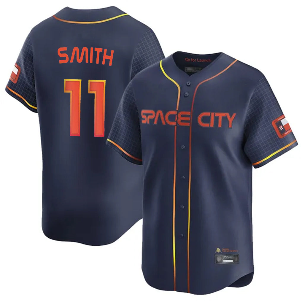 Fenge H.Astros #11 Cam Smith Player Navy City Connect Home Limited Stitched Jerseys