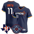 Fenge H.Astros #11 Cam Smith Player Navy City Connect Texas Patch Vapor Premier Limited Elite Home Stitched Jerseys