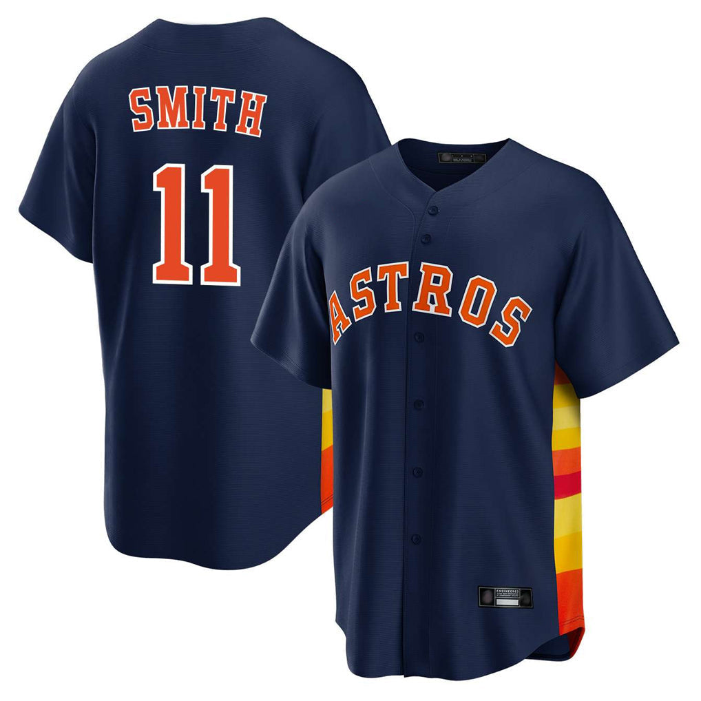 Fenge H.Astros #11 Cam Smith Player Navy Home Game Stitched Jerseys