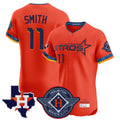 Fenge H.Astros #11 Cam Smith Player Orange City Connect Texas Patch Vapor Premier Limited Elite Home Stitched Jerseys