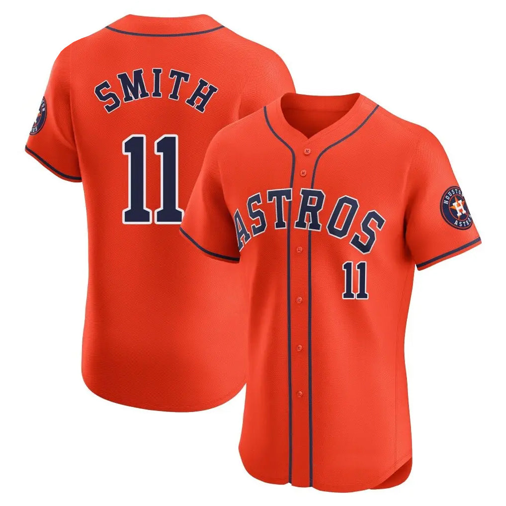 Fenge H.Astros #11 Cam Smith Player Orange Home Limited Elite Stitched Jerseys