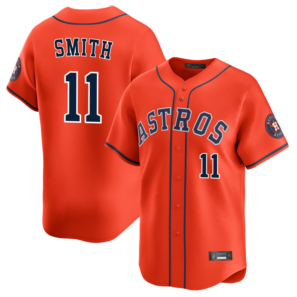 Fenge H.Astros #11 Cam Smith Player Orange Home Limited Stitched Jerseys