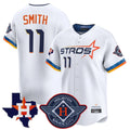 Fenge H.Astros #11 Cam Smith Player White City Connect Texas Patch Vapor Premier Limited Home Stitched Jerseys