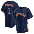 Fenge H.Astros #1 Carlos Correa Player Navy Home Game Stitched Jerseys