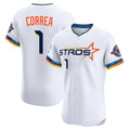 Fenge H.Astros #1 Carlos Correa Player White City Connect Limited Elite Home Stitched Jerseys