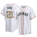 Fenge H.Astros #21 Yainer Diaz Player Gold Collection Game Home Stitched Jerseys